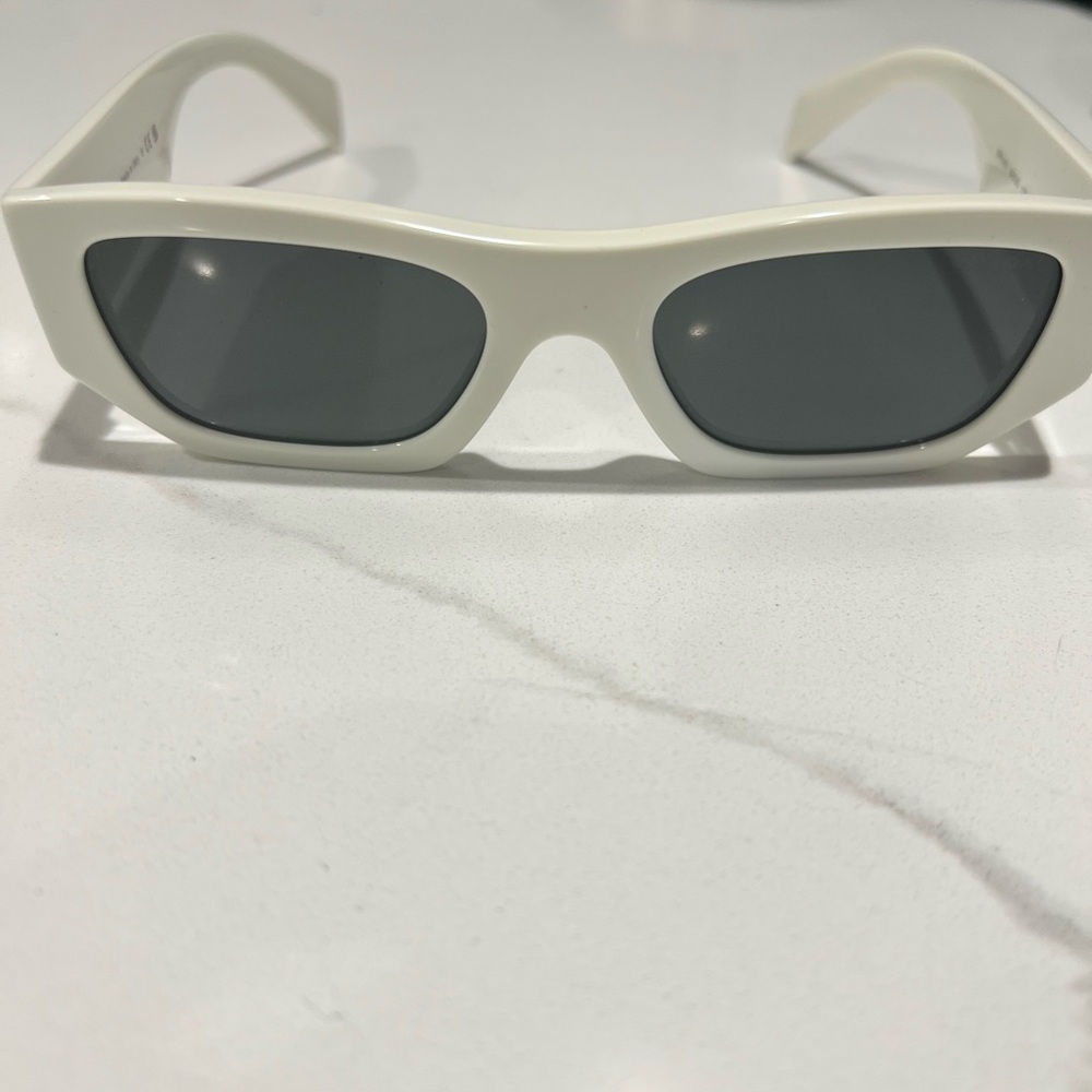 White Rectangular Sunglasses - image 1